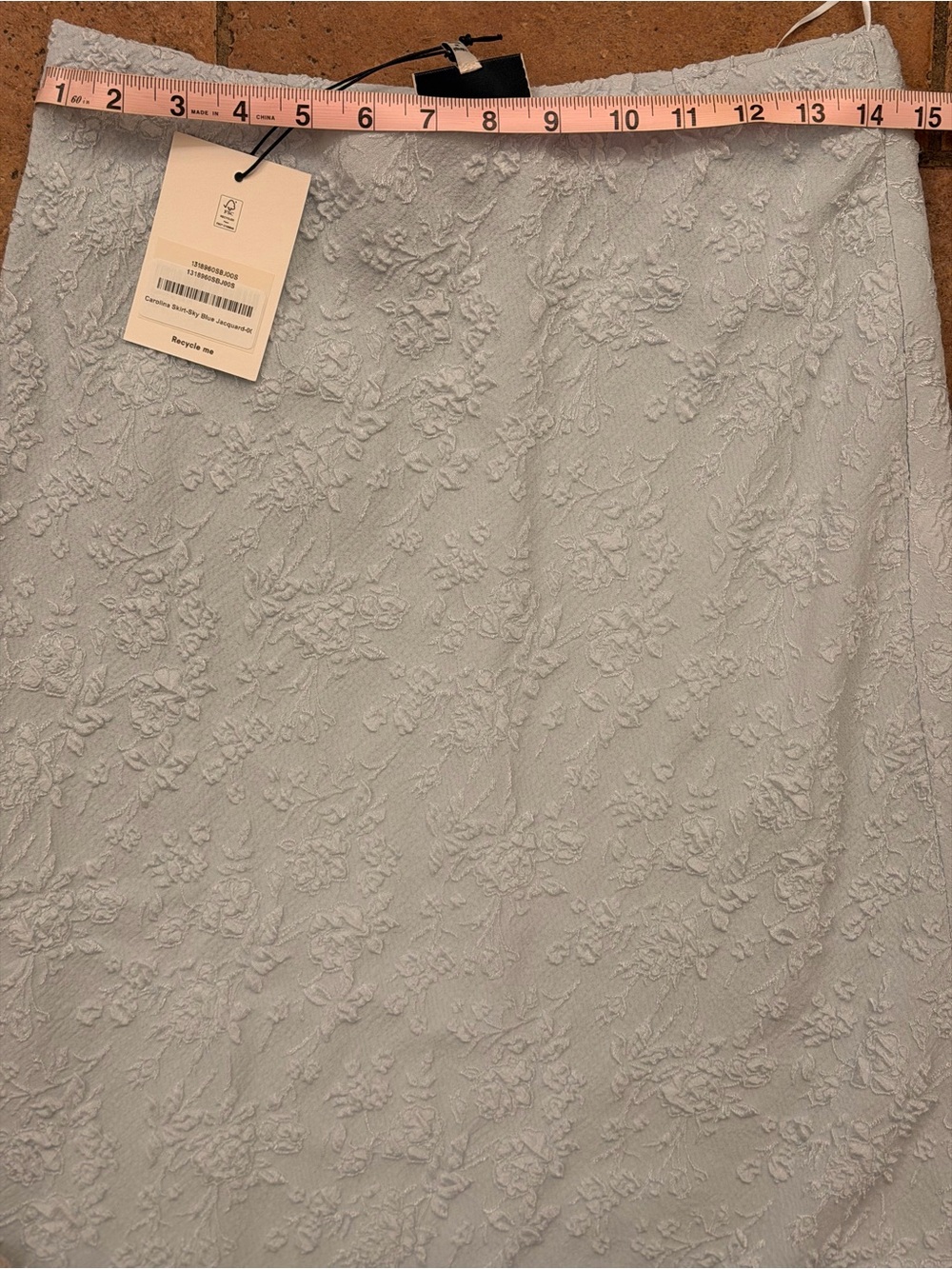 Reformation Powder Blue Lace-Trim Midi Skirt - Picture 6 of 7
